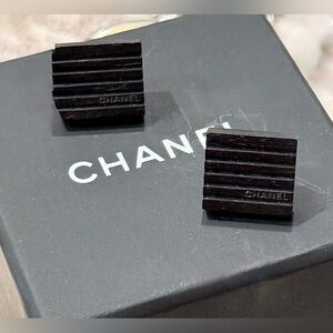 Chanel Vintage 90’s Square Pierced Earrings w/ box